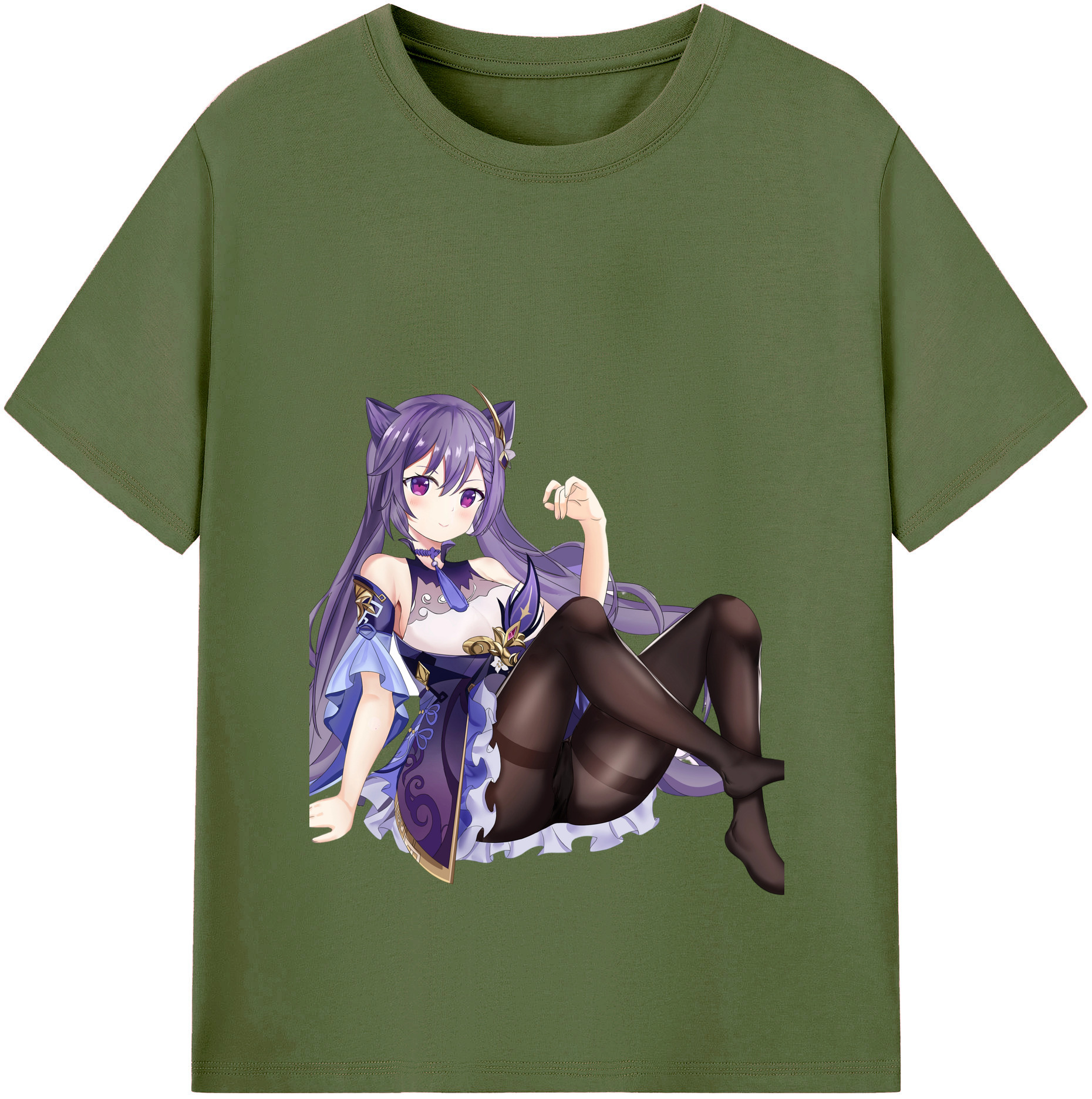 げんし神 刻晴 こくせい genshin Kokusei 綿100％半袖Tシャツ（フロントプリント）
